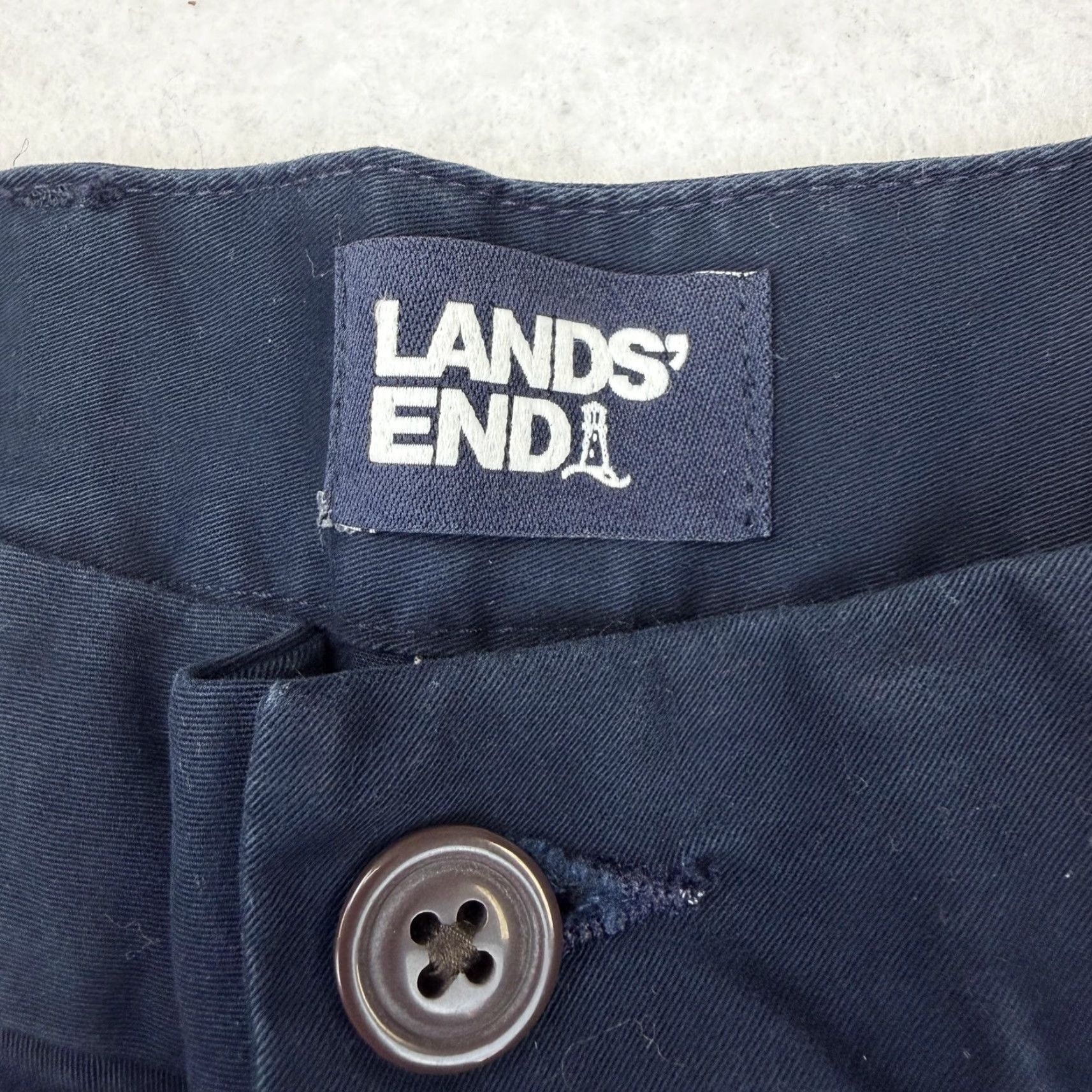 Lands' End Lands' End Shorts Mens 34 Chino Classic Fit 9 Inseam Cotton Navy Casual Size US 34 / EU 50 - 2 Thumbnail