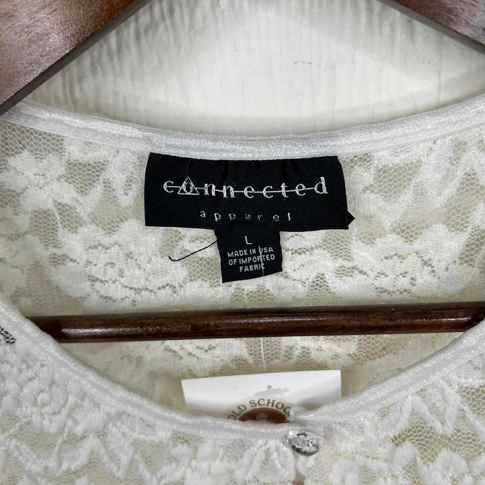 Other Y2K Connected Apparel Lace Boho Cropped Cardigan Top Large Size L / US 10 / IT 46 - 3 Thumbnail