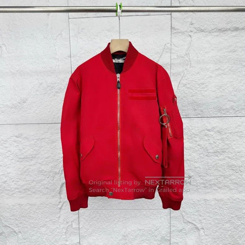 Givenchy Givenchy Size48 Red Zipper Pocket Hem Elastic Jacket Size US M / EU 48-50 / 2 - 1 Thumbnail