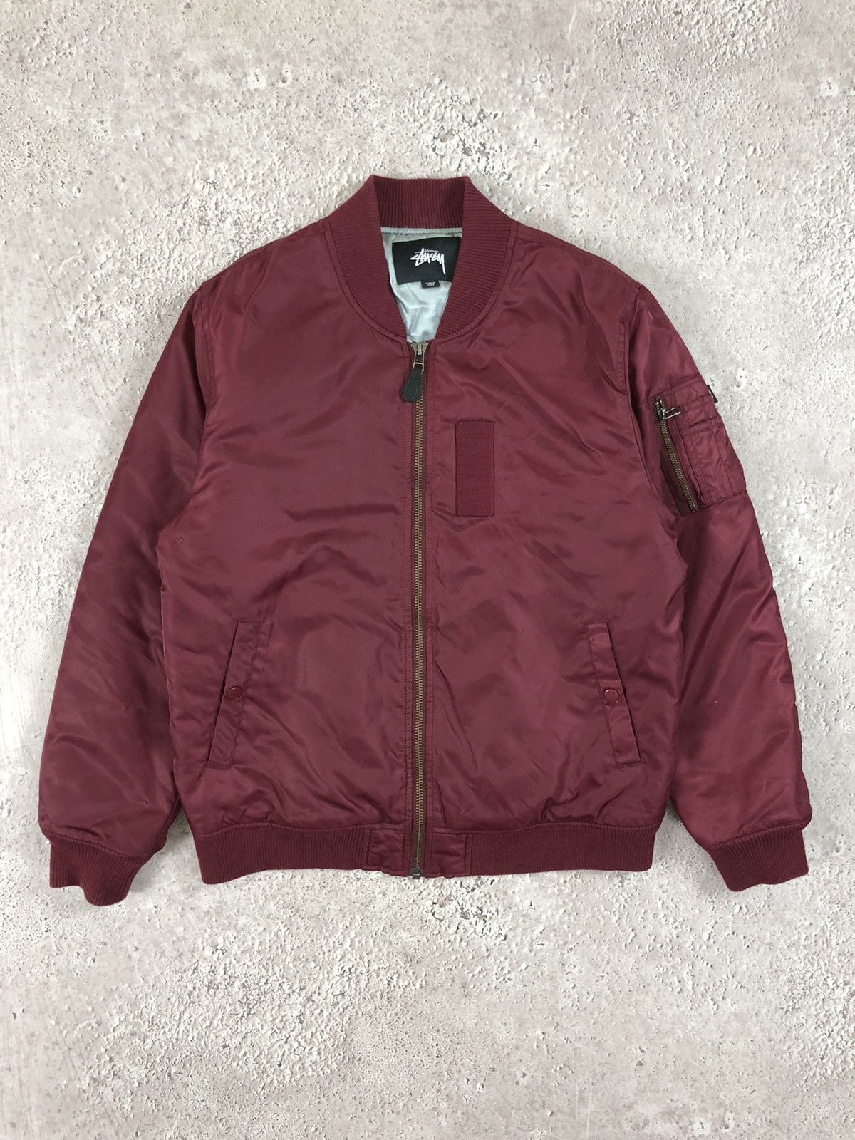 image of Stussy Bomber Jacket in Bordo, Men's (Size Large)