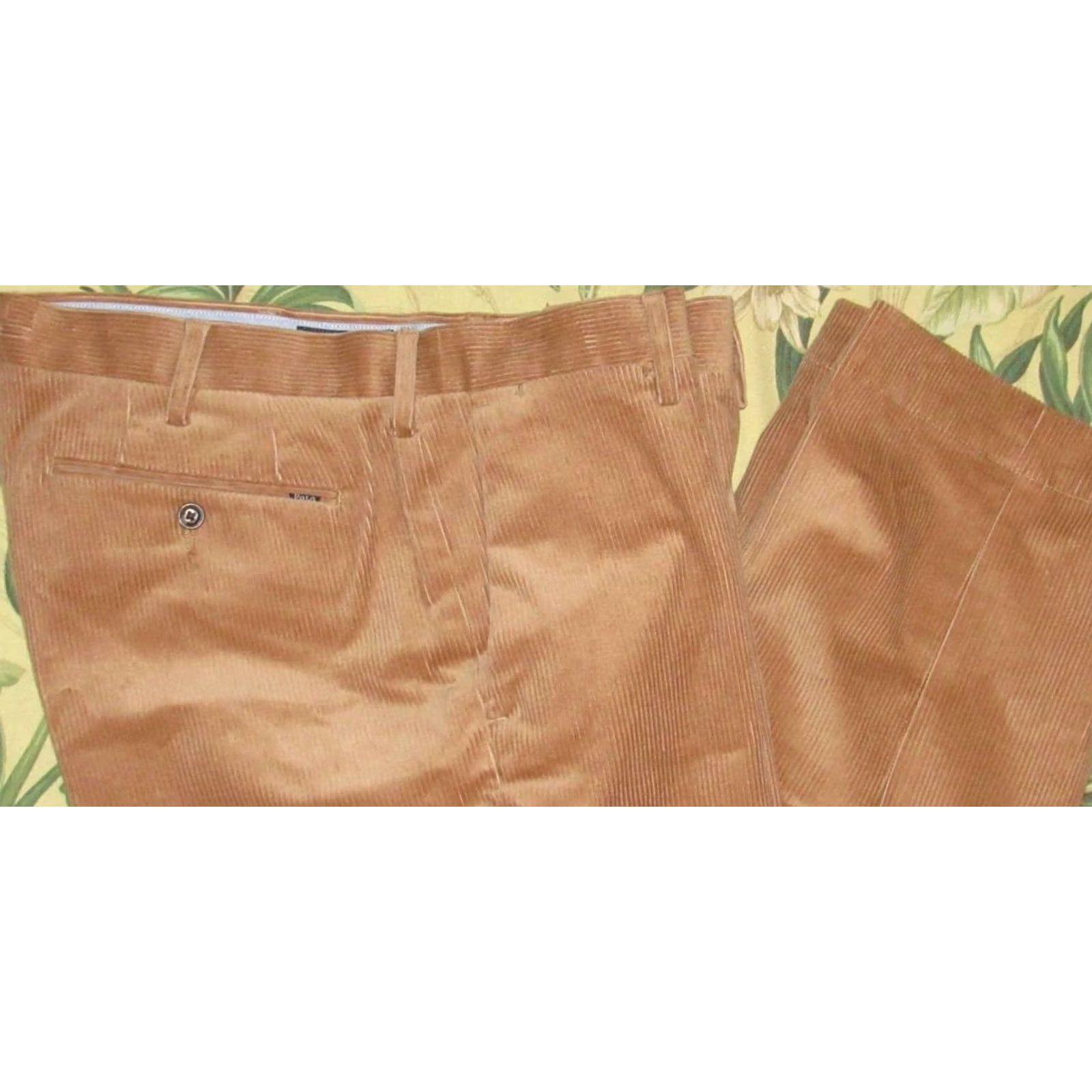Ralph Lauren Polo RALPH LAUREN Brown Corduroy Flat Front Pants 36 x 32 Mens Chino Inseam 32 99% Cotton 1% Elastane Brown Size US M / EU 48-50 / 2 - 2 Thumbnail