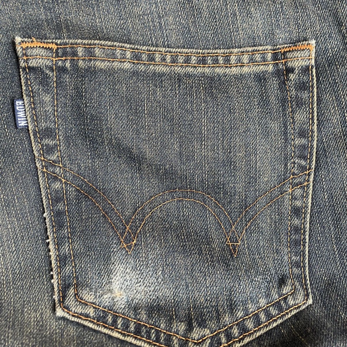 Edwin 🔥Vintage Edwin E535 Stoned Washed Distress Denim Jeans Size US 37 - 11 Thumbnail