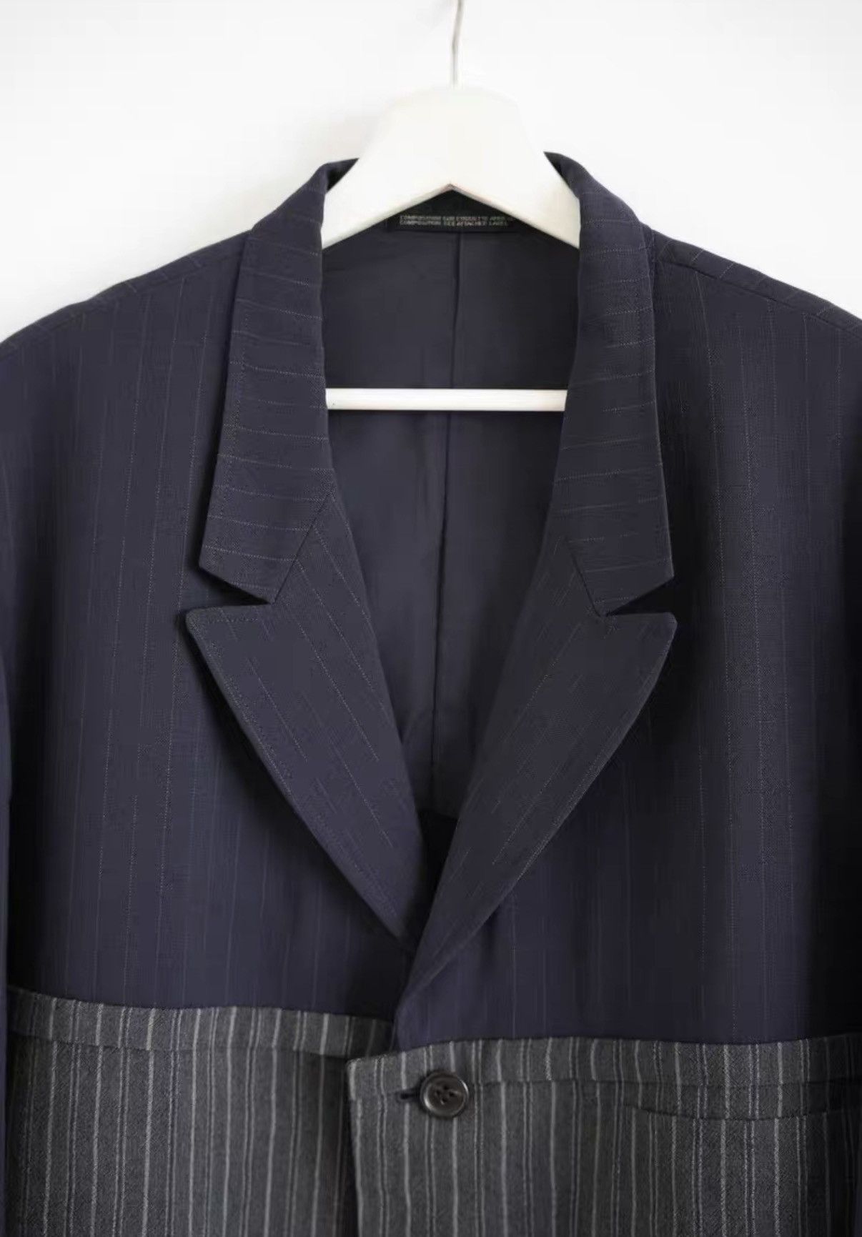 Yohji Yamamoto Yohji Yamamoto 94ss Striped Panel Wool Blazer K4 Size US M / EU 48-50 / 2 - 3 Thumbnail