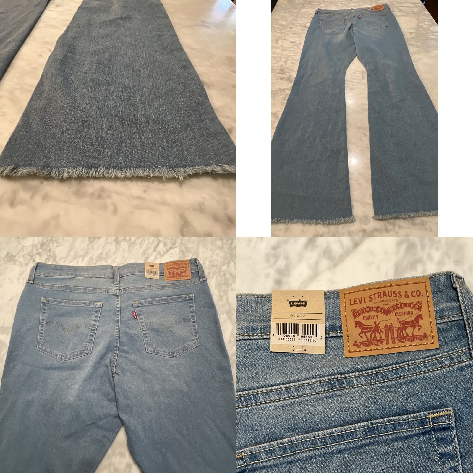 Levi's VINTAGE LEVI'S 726 Jeans Women’s Size 34 x 32 Flare Slim High Rise Blue Stretch NWT Size 24" / US 00 / IT 34 - 8 Thumbnail