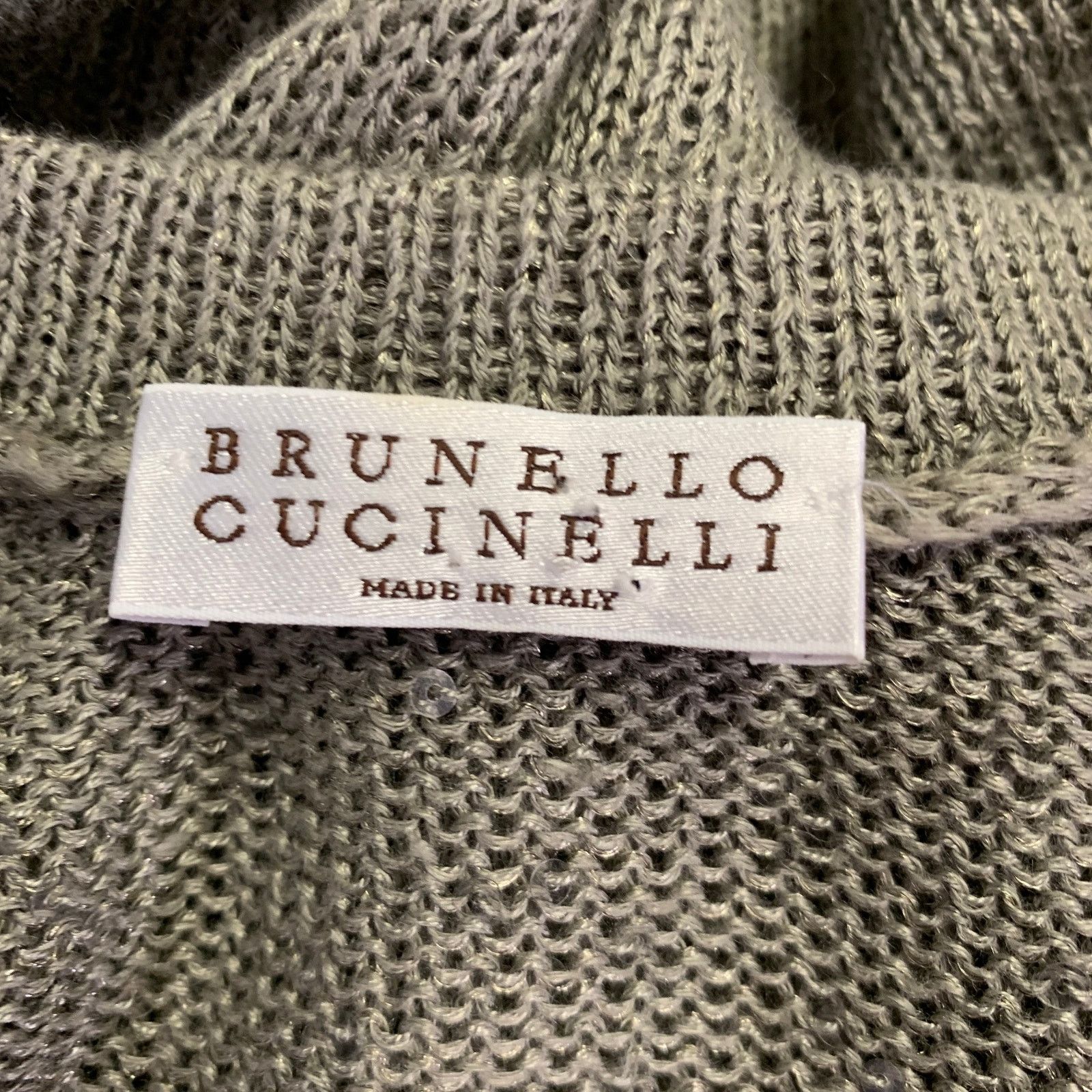 Brunello Cucinelli S Green Sage Linen Blend Knit Sleeveless Casual Top Size S / US 4 / IT 40 - 7 Thumbnail