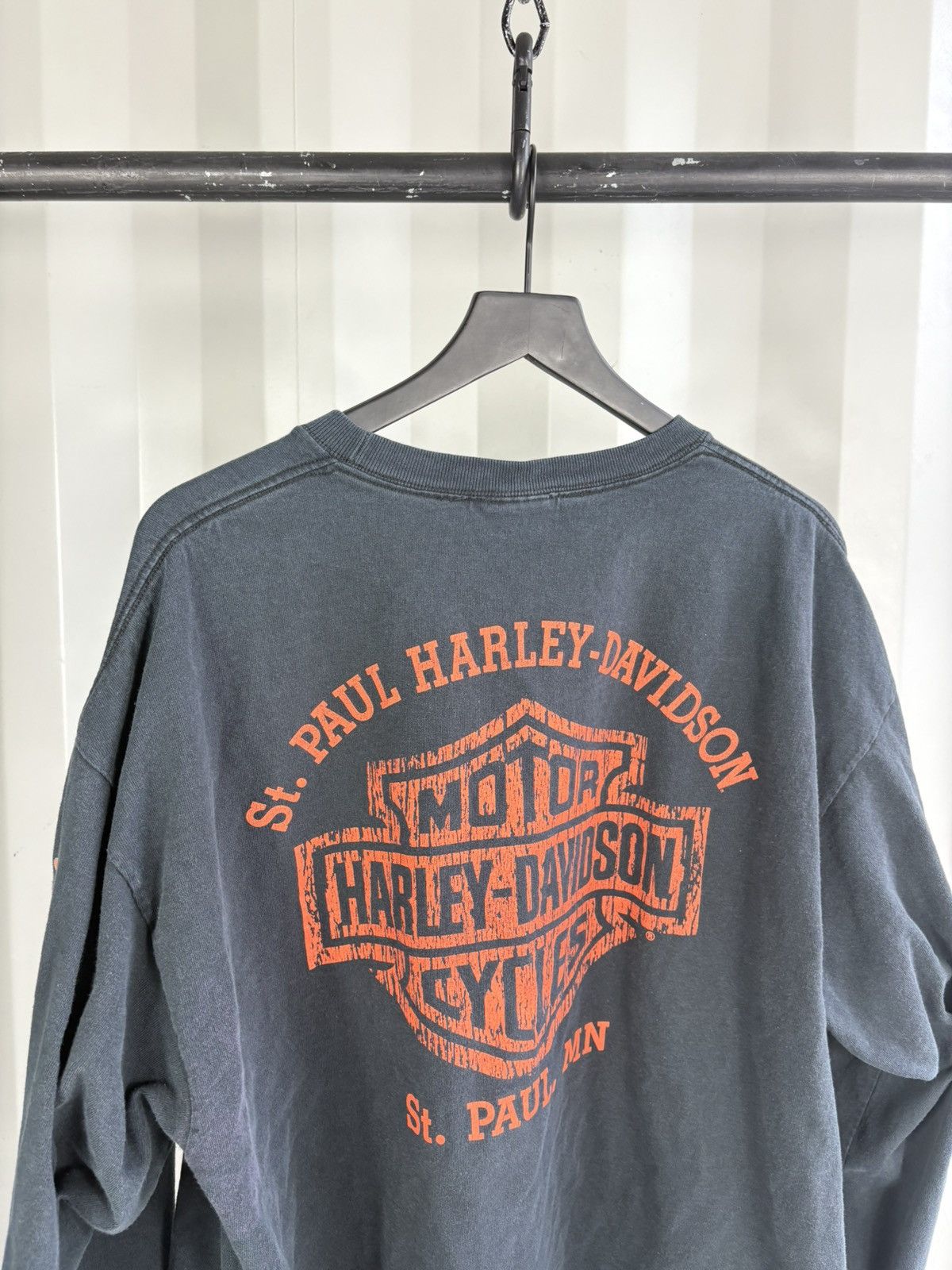 Harley Davidson Flame Sleeve Sun Faded Shirt Distressed Erd grunge WCC Size US XL / EU 56 / 4 - 4 Thumbnail