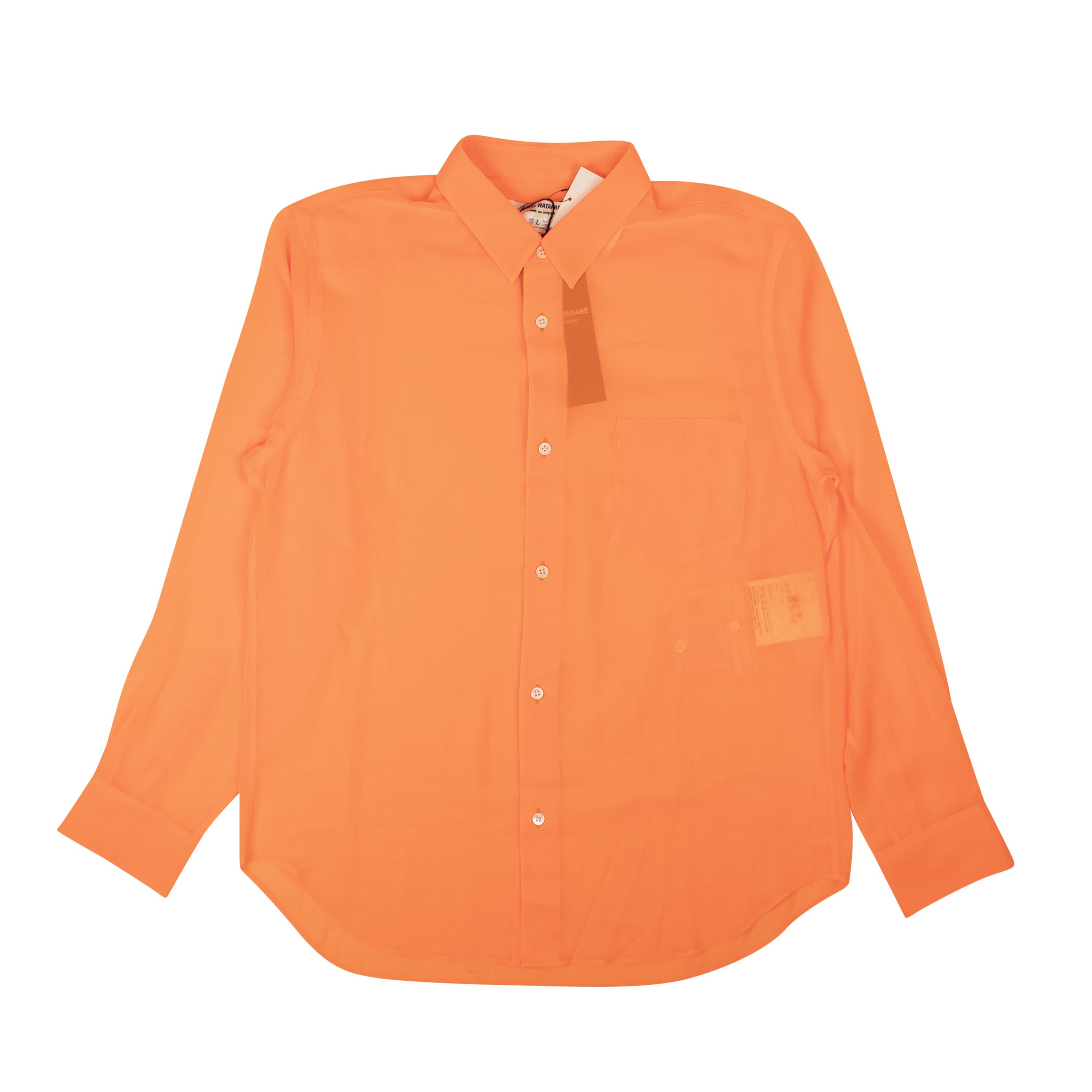 Junya Watanabe Neon Orange Transparent Long Sleeve Shirt Size L Size L / US 10 / IT 46 - 1 Thumbnail