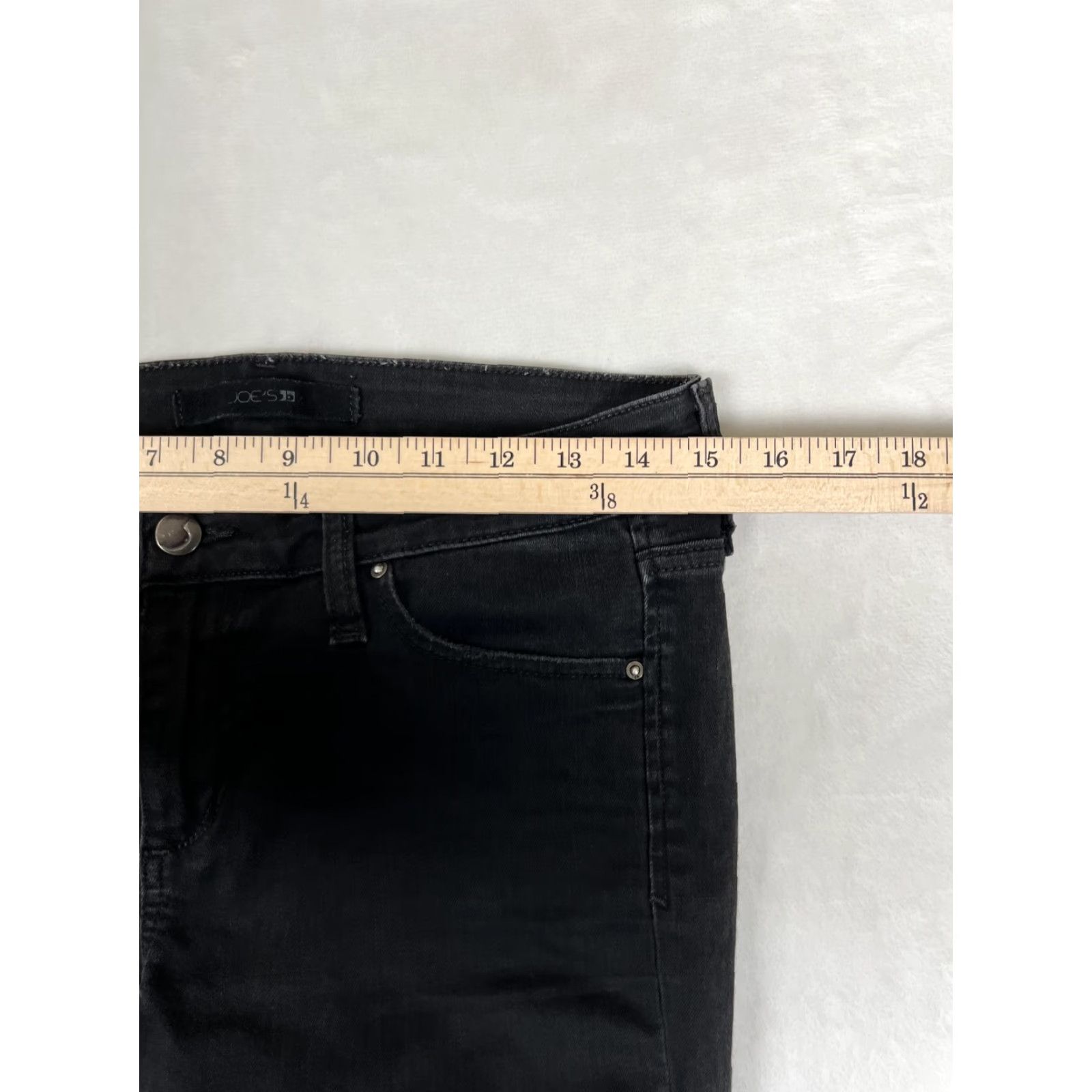 Vintage Joe's Jeans Jeans Womens 29 Black Raw Hem Ankle Flawless The Blondie Skinny Size 29" - 6 Thumbnail