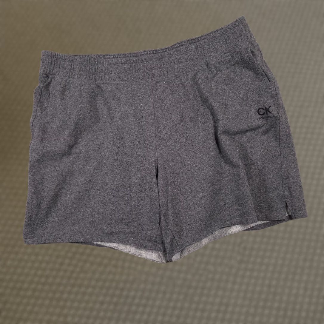 Calvin Klein Calvin Klein Performance Shorts Mens 2XL Gray Elastic Waist Pockets Casual Gym & Training CK Logo Streetwear Size US 39 - 1 Thumbnail