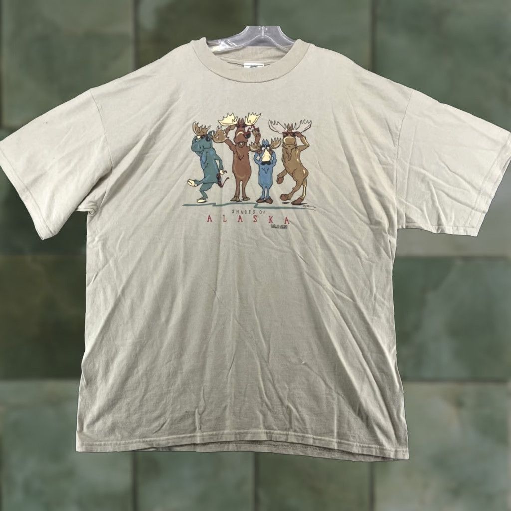 Vintage Vintage GALLIGASKINS Juneau Alaska T-Shirt Men 2XL Tan Graphic Moose US Vintage Theme Size US XXL / EU 58 / 5 - 1 Thumbnail