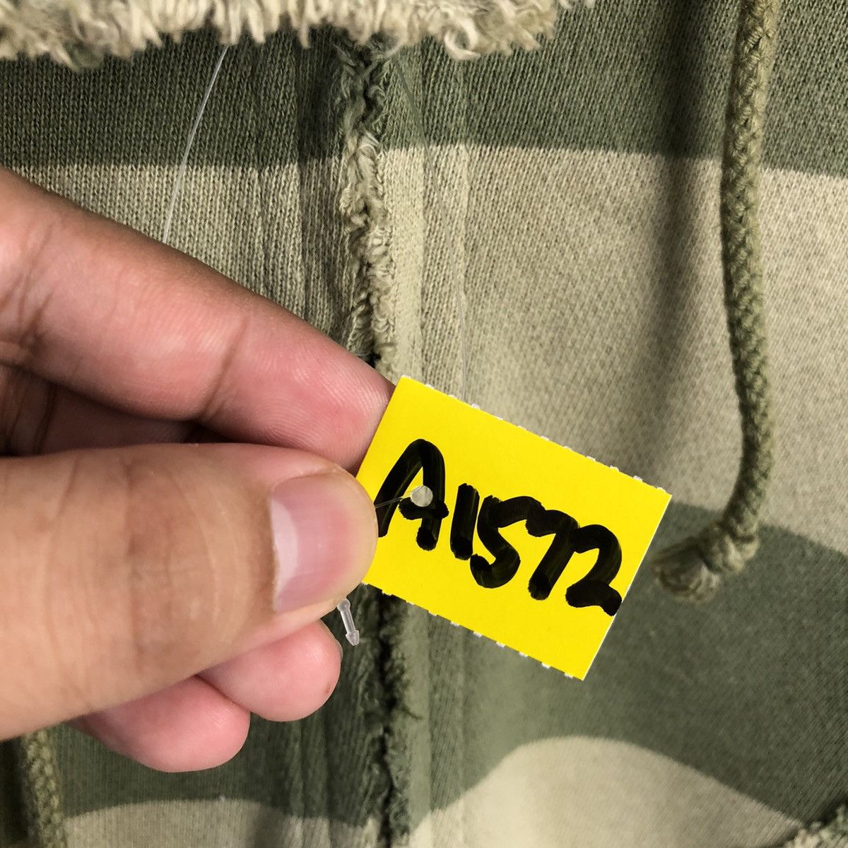 XLarge Japan Stripe prison Green Hoodie #A1572