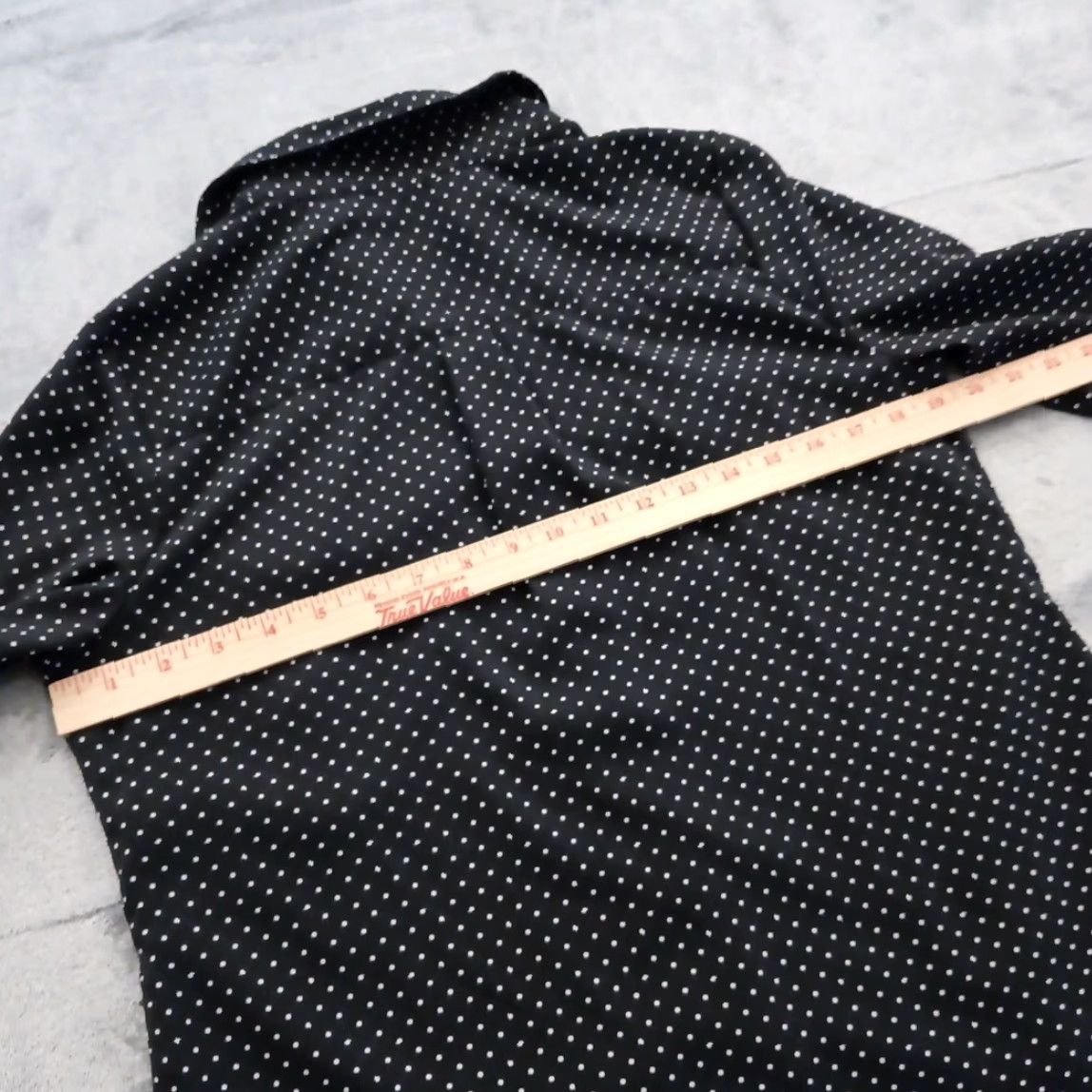 Vintage Notations Petite Shirt Womens PM Black Polka Dot Long Sleeve Button-Up Collared Pocketed NM Size M / US 6-8 / IT 42-44 - 7 Thumbnail