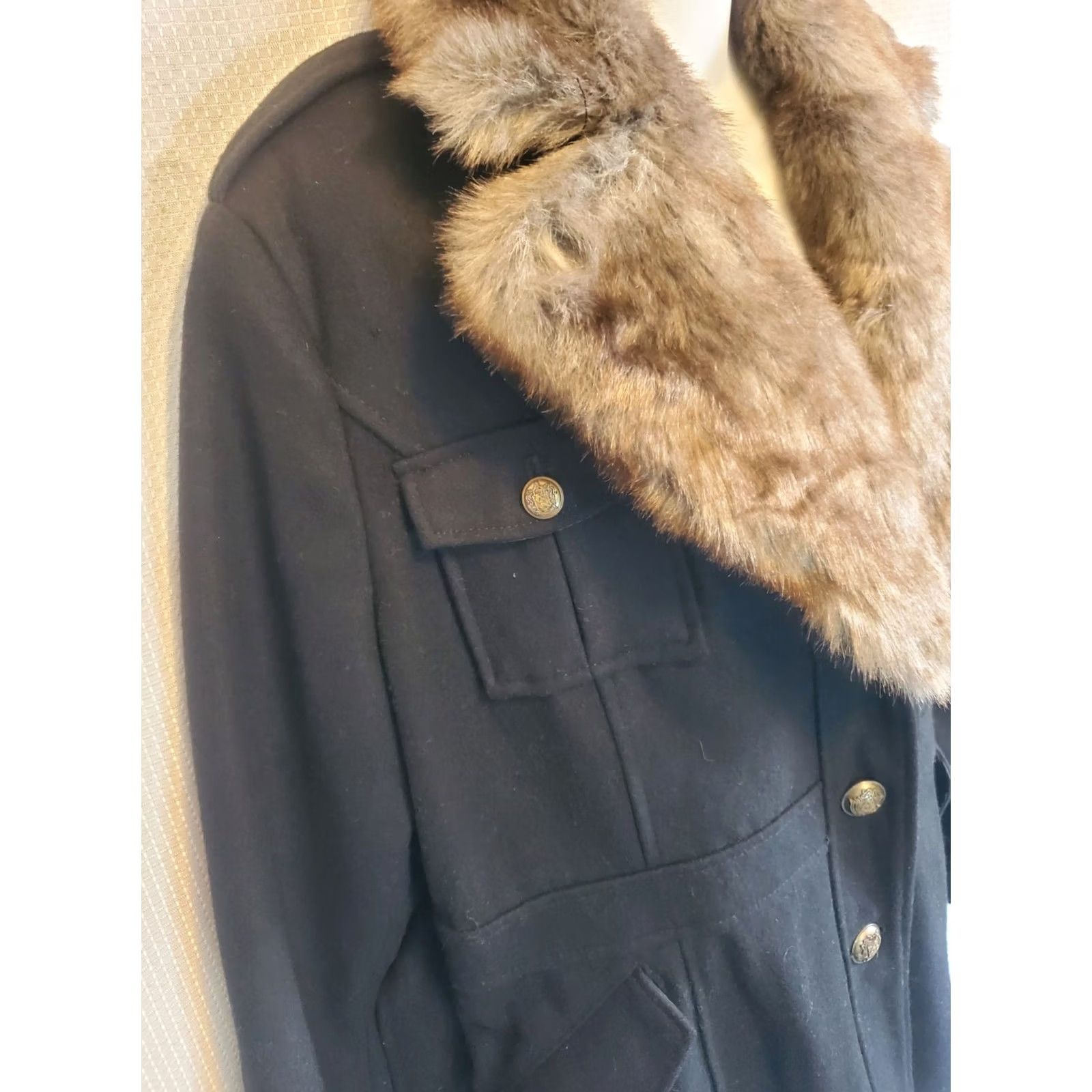 Mossimo VINTAGE MOSSIMO Peacoat XL Womens Y2K Wool Removeable Fur Collar Size XL / US 12-14 / IT 48-50 - 4 Thumbnail