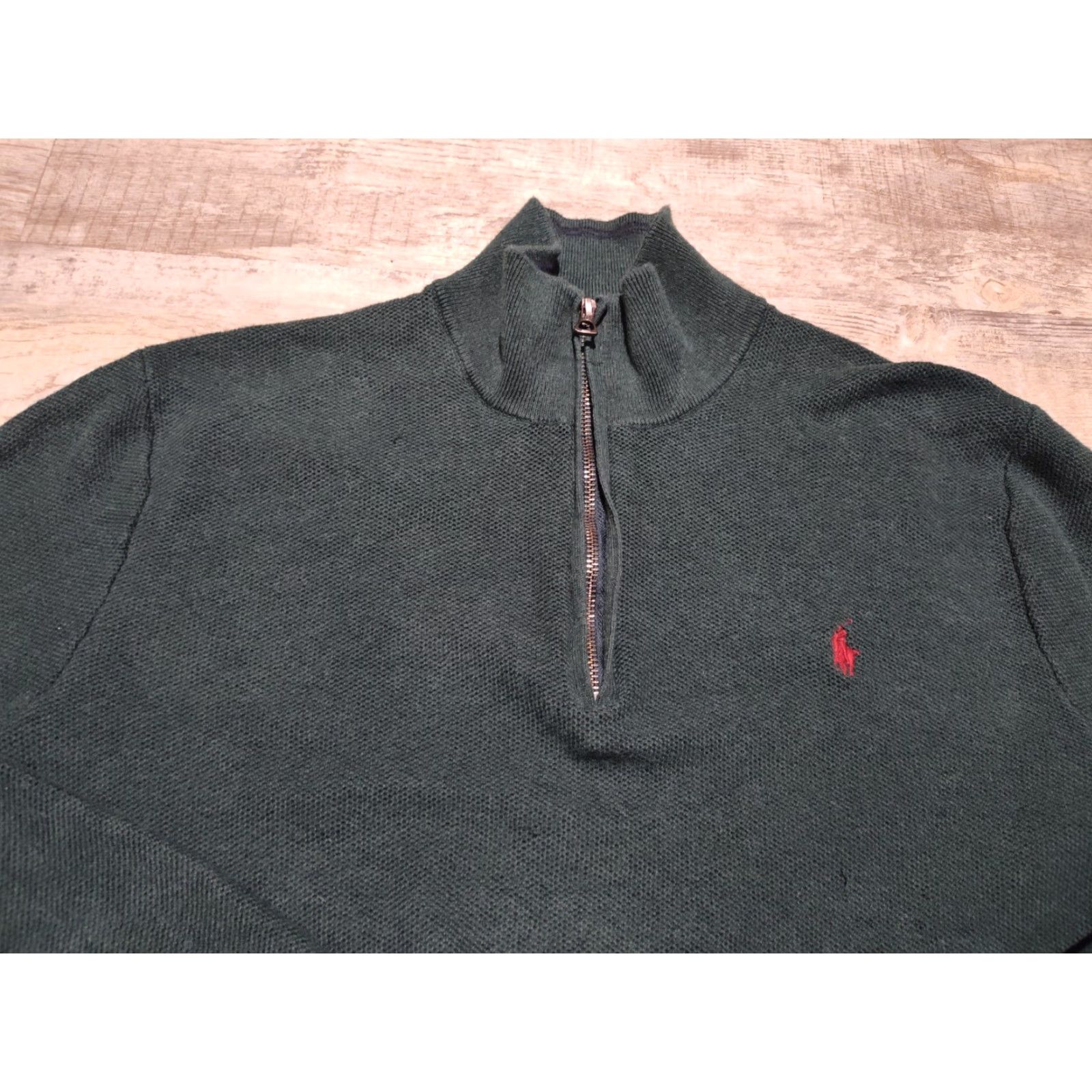 Polo Ralph Lauren Polo Ralph Lauren Men Sweater L Green Cotton Knit Quarter Zip Mock Neck Pullover Golf Walking Size US L / EU 52-54 / 3 - 5 Thumbnail