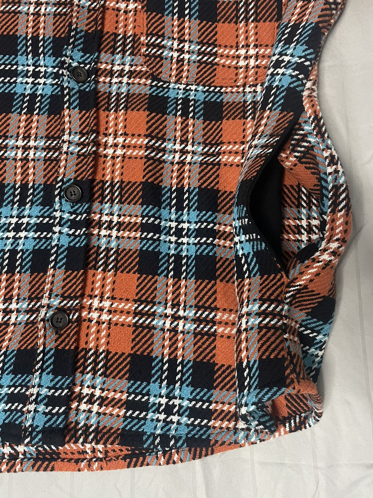 Zara Orange and Black Plaid Flannel Shirt Size US L / EU 52-54 / 3 - 2 Thumbnail