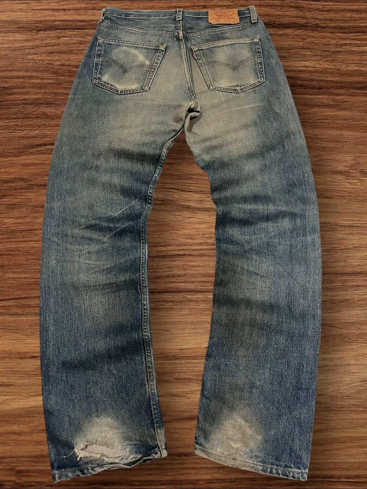 Levi's Vintage 90s Levi’s 501 Button Fly Dark Blue Faded Jeans Size US 31 - 2 Thumbnail