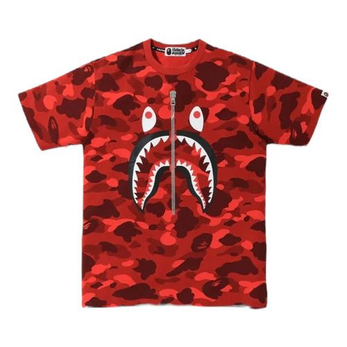 BAPE Color Camo Shark Tee Red