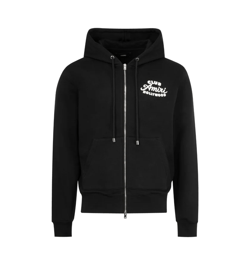 Amiri o1h1sh11225 Club Amiri Zip Hoodie in Black Size US XL / EU 56 / 4 - 1 Thumbnail