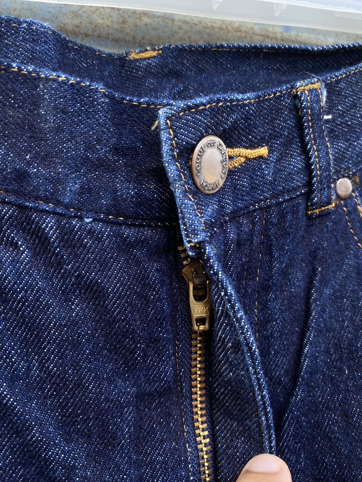 Comme des Garcons Homme AD1989 Comme Des Garcons Homme Raw Denim Leather Patch Pants Size US 28 / EU 44 - 7 Thumbnail
