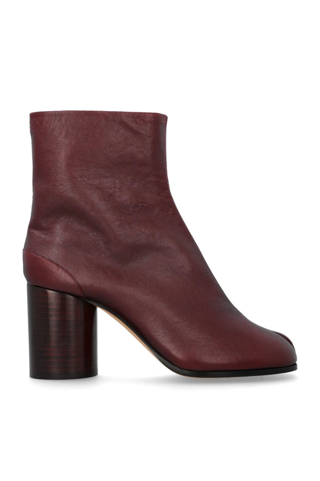 MAISON MARGIELA Tabi Burgundy Leather 80mm Ankle Boots