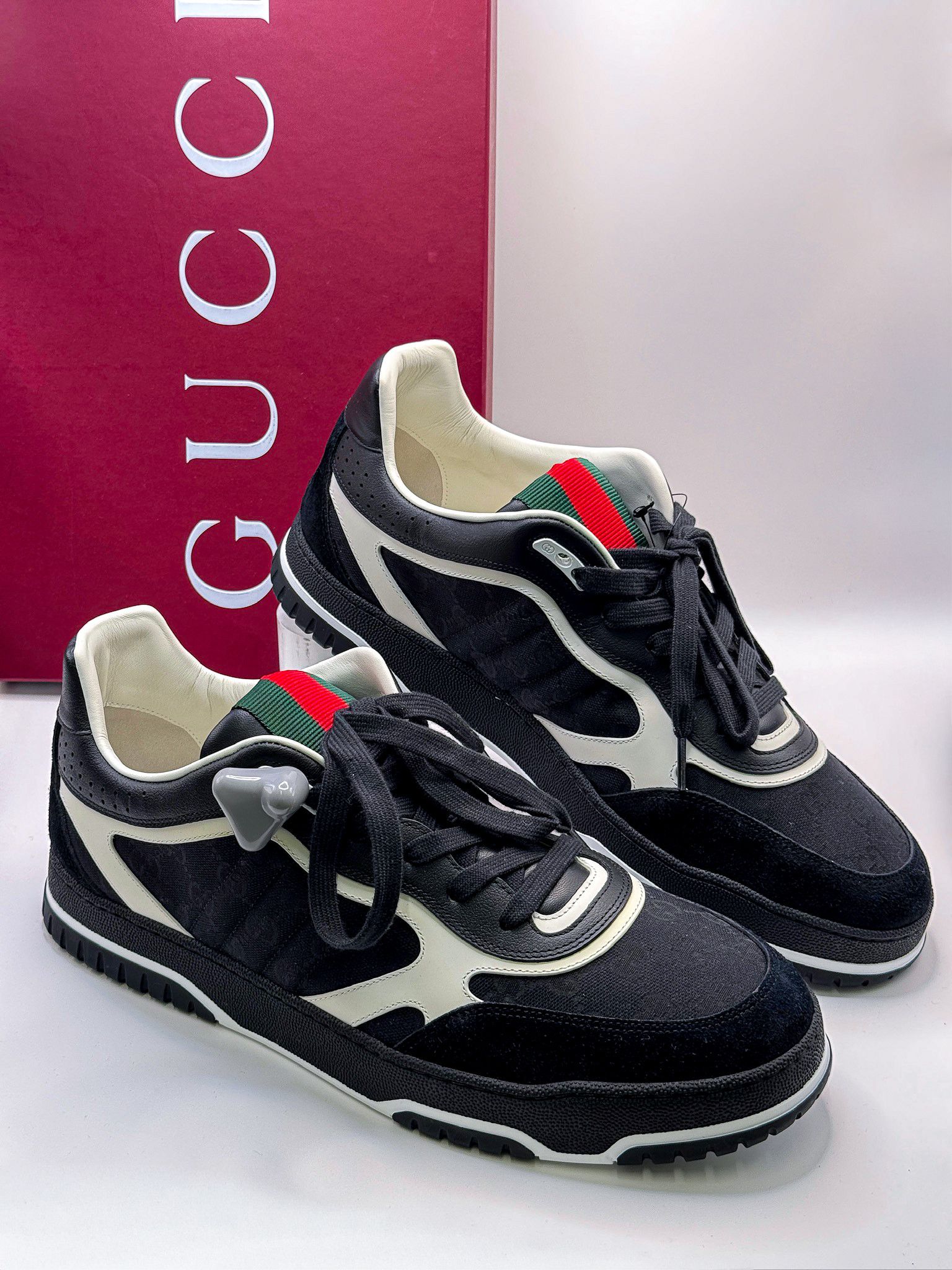 Gucci Gucci Re-Web GG Supreme Monogram Black Luxury Sneakers Size US 13 / EU 46 - 1 Thumbnail