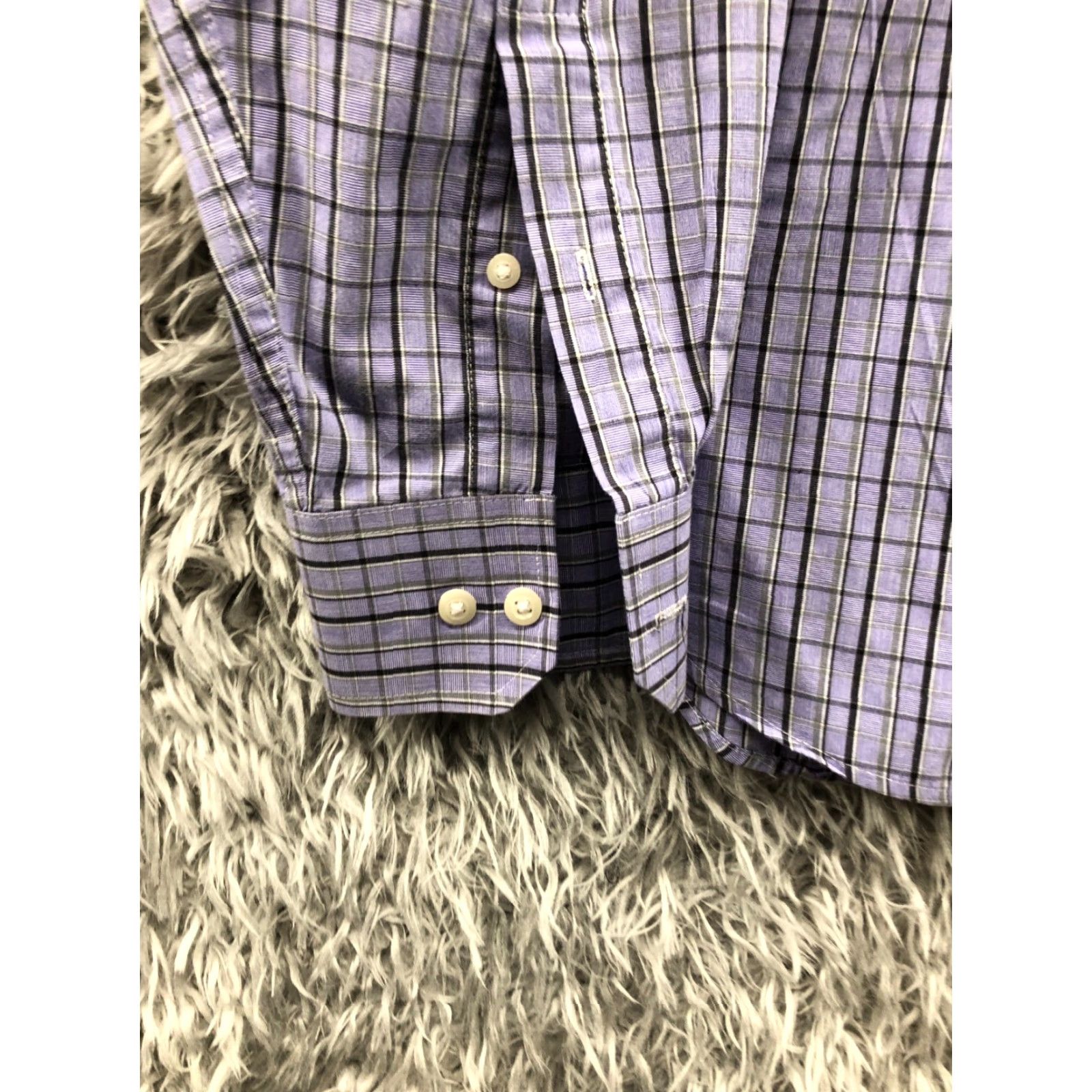 Izod Izod Easy Care Shirt M Mens Plum Check Long Sleeve Button-Down Collar Shirt Size US M / EU 48-50 / 2 - 2 Thumbnail