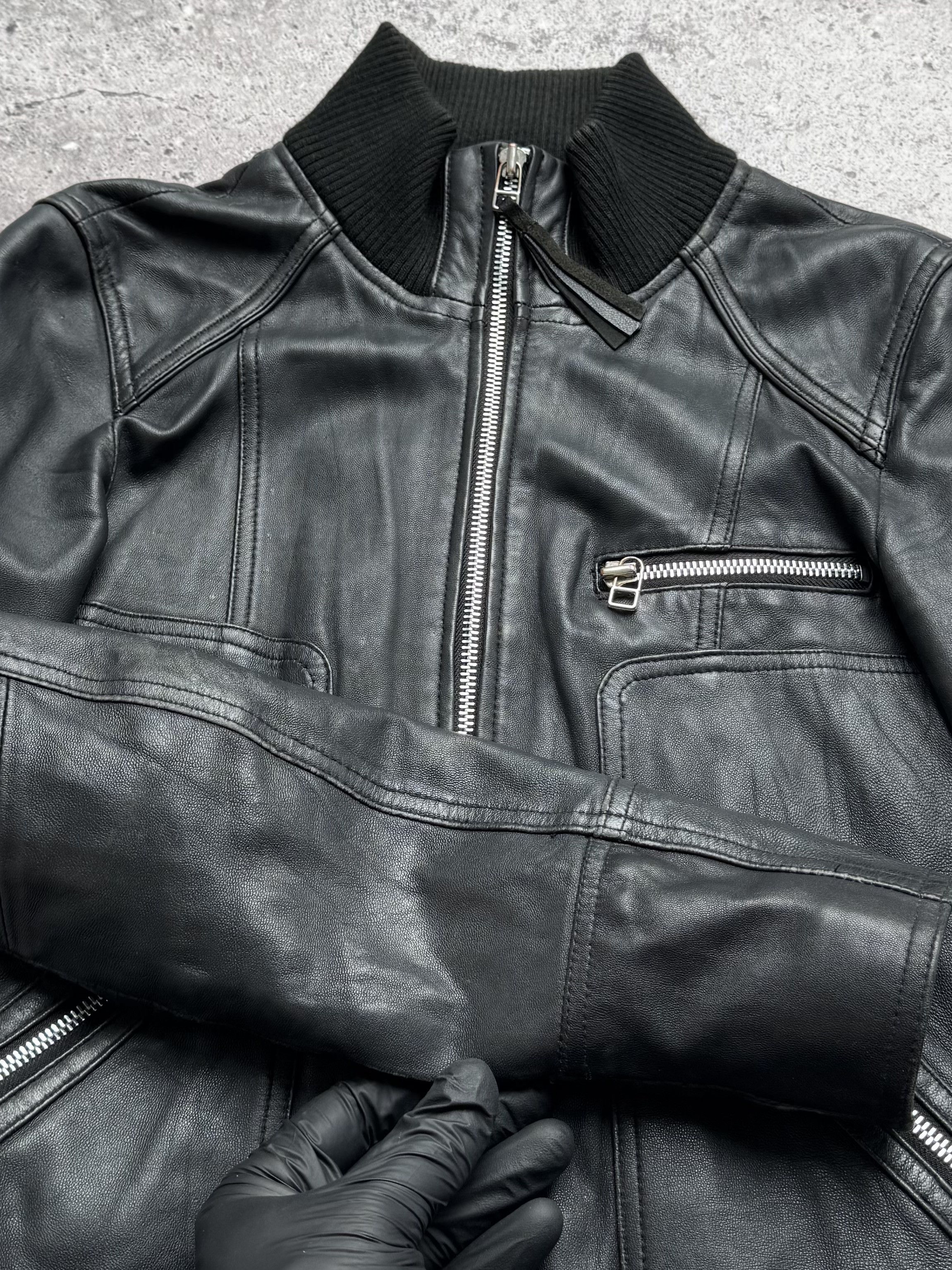 Vintage Vintage Cropped Leather Jacket C2(V480) Size XS / US 0-2 / IT 36-38 - 5 Thumbnail