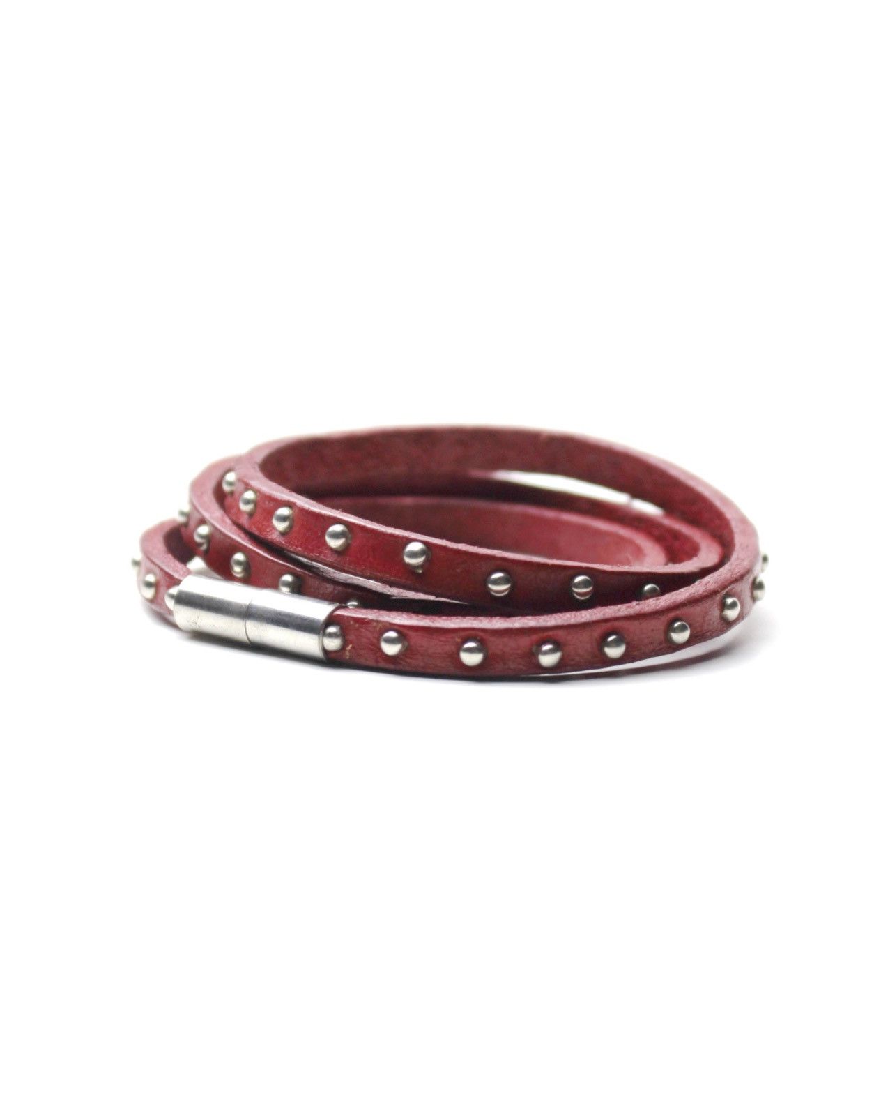 Vintage 2000S JAPANESE MADE TRIPLE-WRAP STUDDED LEATHER BRACELET Size ONE SIZE - 2 Thumbnail
