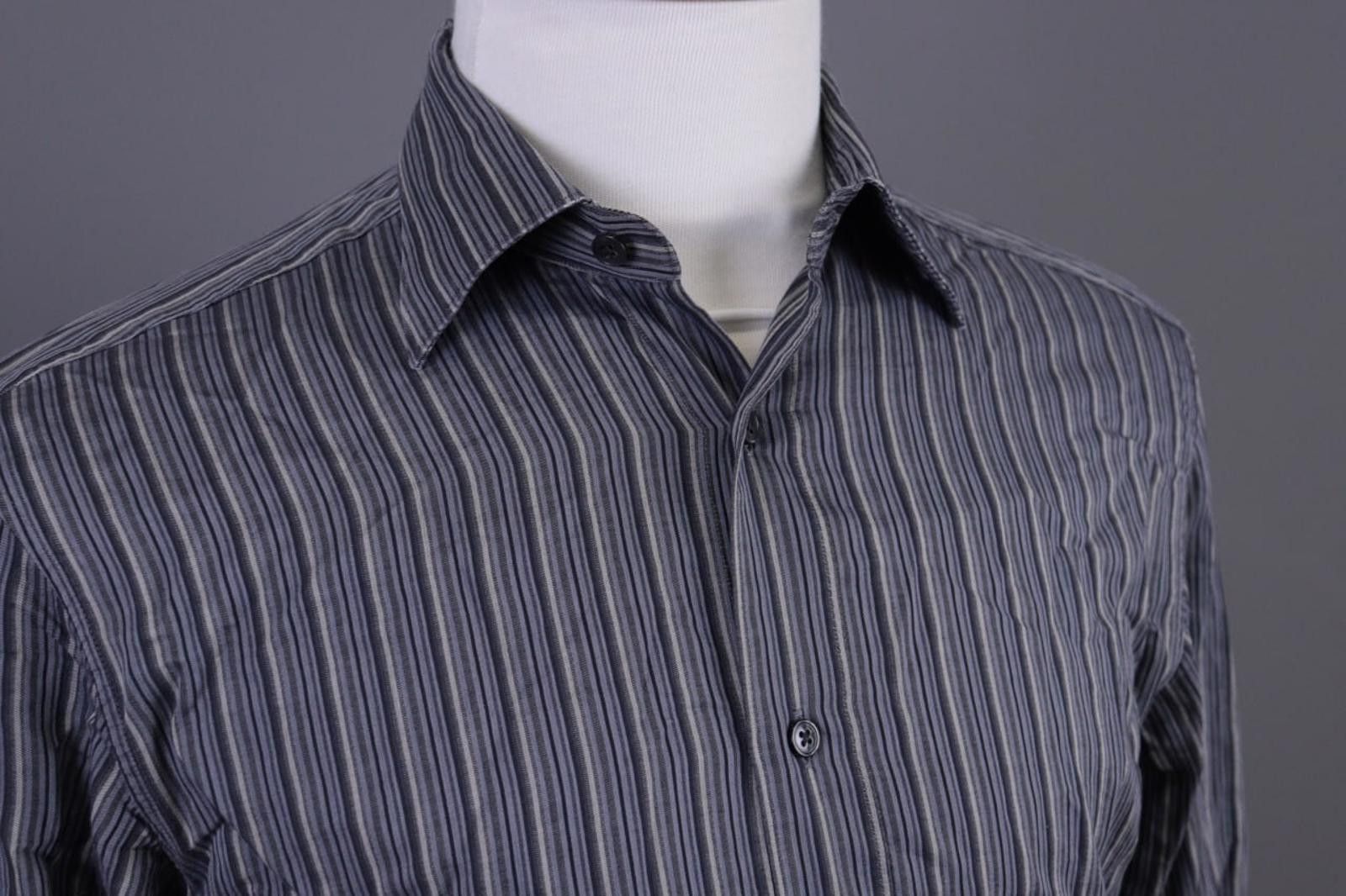 Ermenegildo Zegna Zegna City Blue Stripe Button Down Shirt Size 3 / M Size US M / EU 48-50 / 2 - 7 Thumbnail