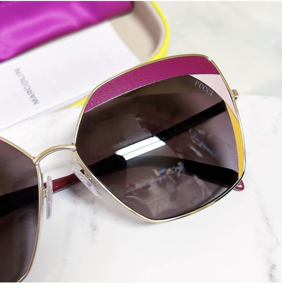 Emilio Pucci Authentic Emilio Pucci EP 0103 68T Womens Square Sunglasses Size ONE SIZE - 3 Thumbnail