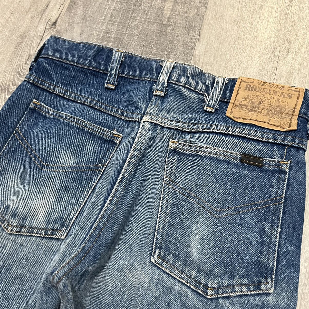 Sears × Vintage VTG Sears Roebucks Faded Blue Denim USA Boot Cowboy Jeans Size US 29 - 5 Thumbnail