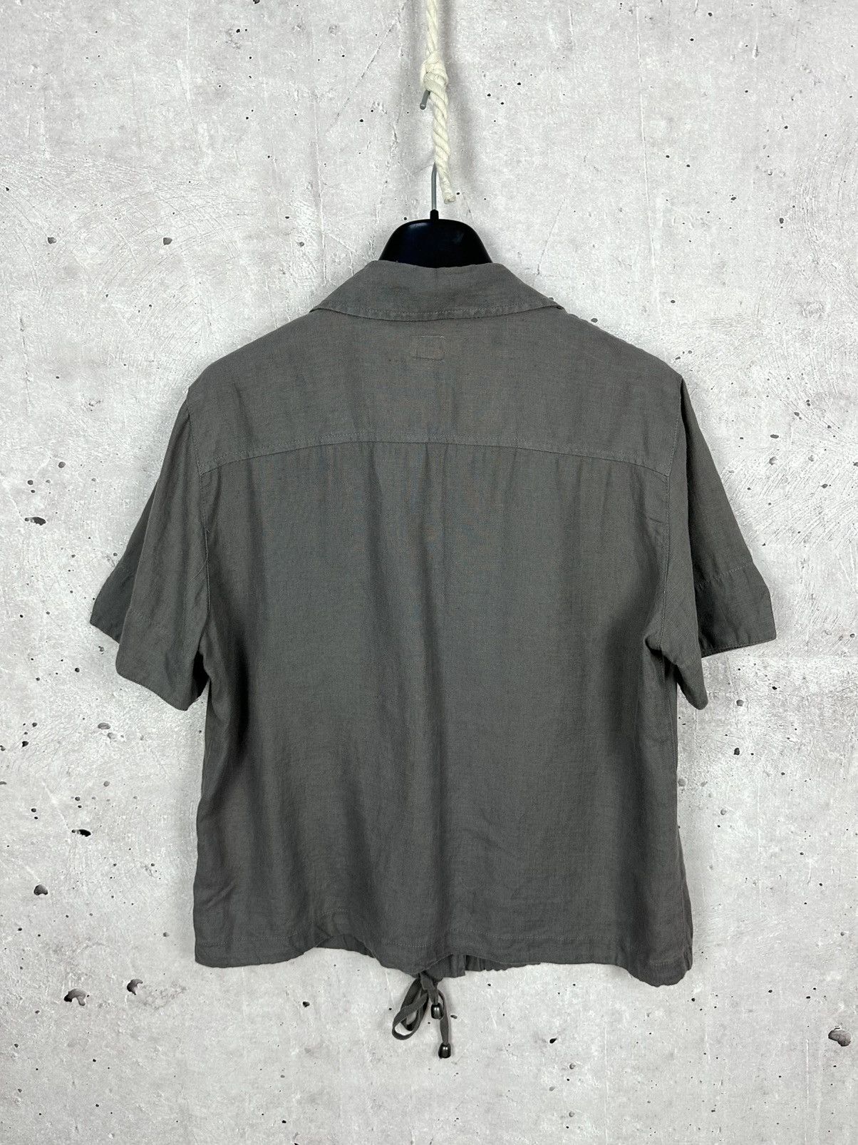 Armani Vintage Armani Jeans Grey Linen Short Sleeve Shirt Size M / US 6-8 / IT 42-44 - 8 Thumbnail