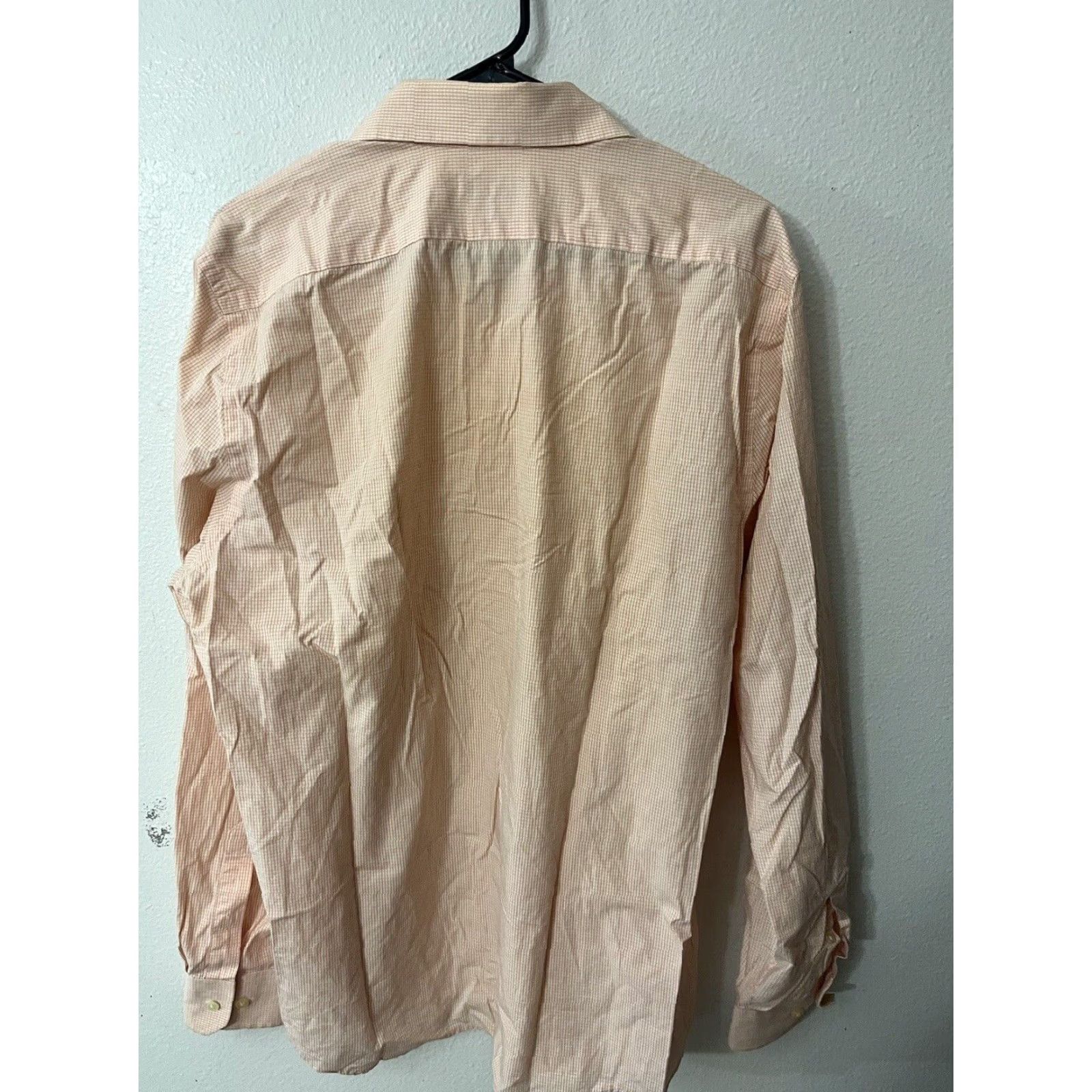 Express Express 1MX Regular Fit Solid Orange Dress Shirt Adult Large Mens Size 42R - 2 Thumbnail