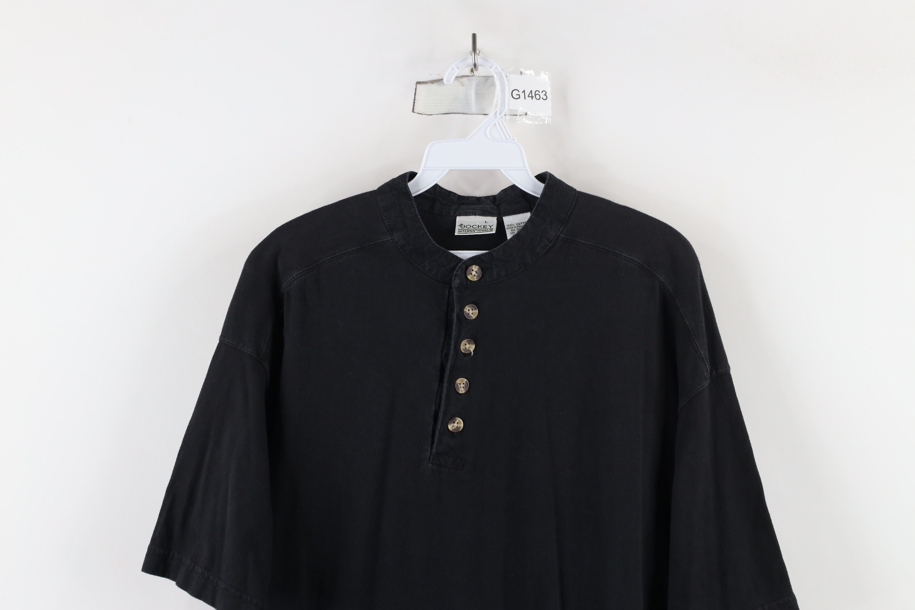 Vintage Vintage 90s Streetwear Short Sleeve Henley T-Shirt Black Size US L / EU 52-54 / 3 - 2 Thumbnail