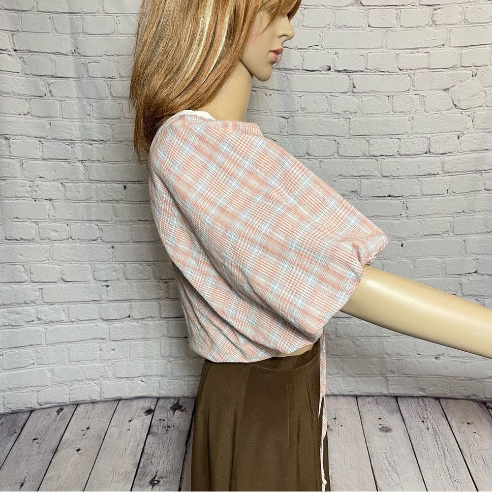 Other NWT New dRA Plaid Puff Sleeve Crop Top Size L Size L / US 10 / IT 46 - 4 Thumbnail
