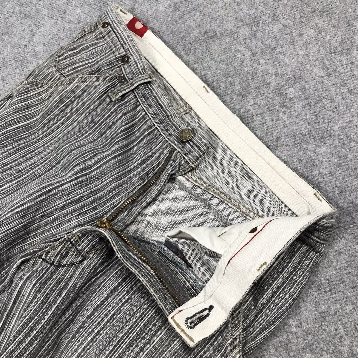 14th Addiction × If Six Was Nine × Japanese Brand BLUE WAY STRIPED STYLE JAPAN BAGGY DENIM PANTS Size US 30 / EU 46 - 18 Thumbnail