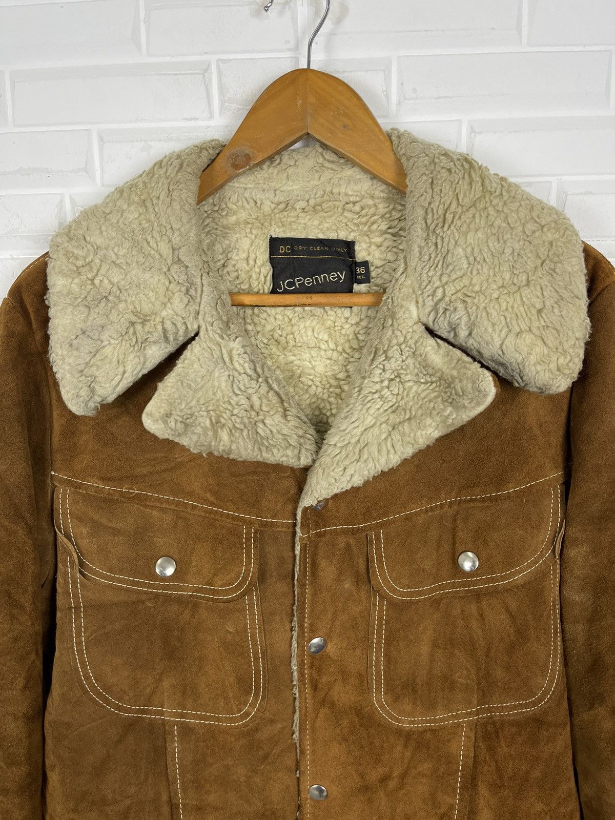 JCPenney TRUE VINTAGE 80’s SUEDE COWHIDE JC Penney SHEARLING JACKET Size US M / EU 48-50 / 2 - 2 Thumbnail