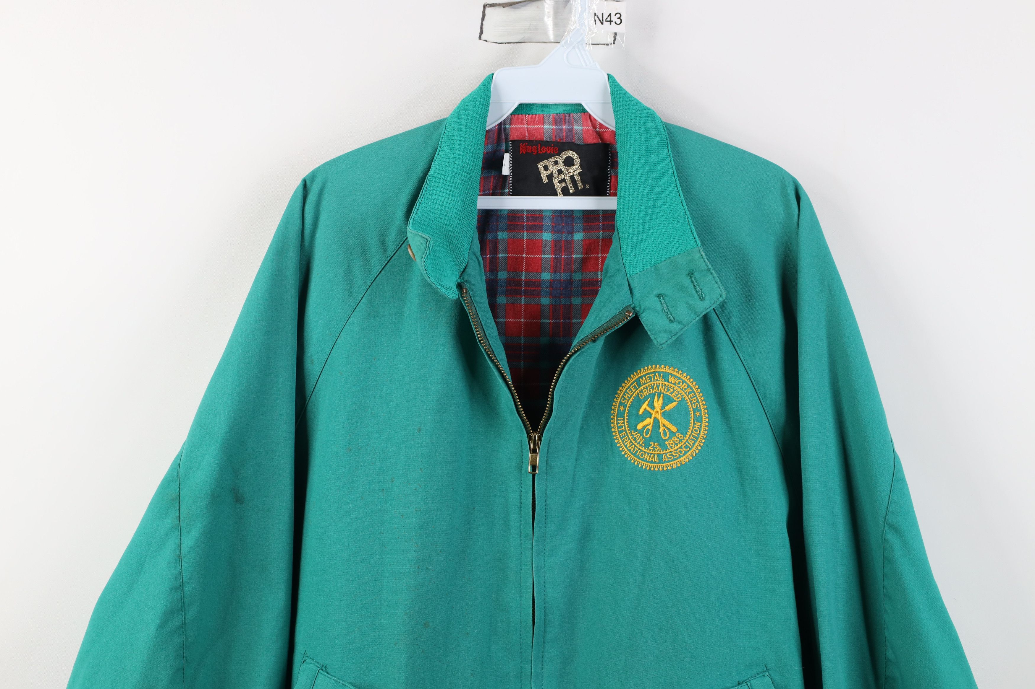 Vintage Vintage 80s 90s Workers Union Flannel Lined Bomber Jacket Size US L / EU 52-54 / 3 - 2 Thumbnail
