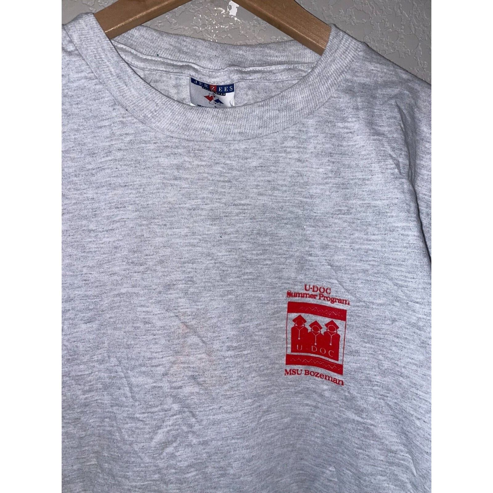 Jerzees Vintage MSU Shirt U-Doc Summer Program Bozeman Tee Gray 90s Size US M / EU 48-50 / 2 - 2 Thumbnail