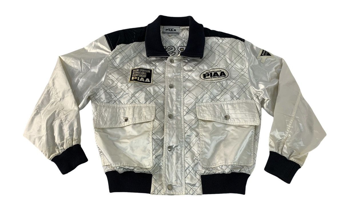 Vintage 90s PIA Motorsport Uomo Terzo Design Satin Bomber Jacket Size US S / EU 44-46 / 1 - 2 Thumbnail