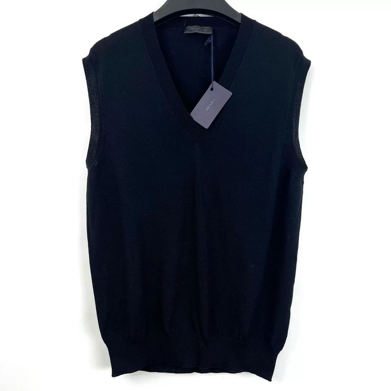 Prada Prada Black V-neck Knitted Vest Size US L / EU 52-54 / 3 - 1 Thumbnail