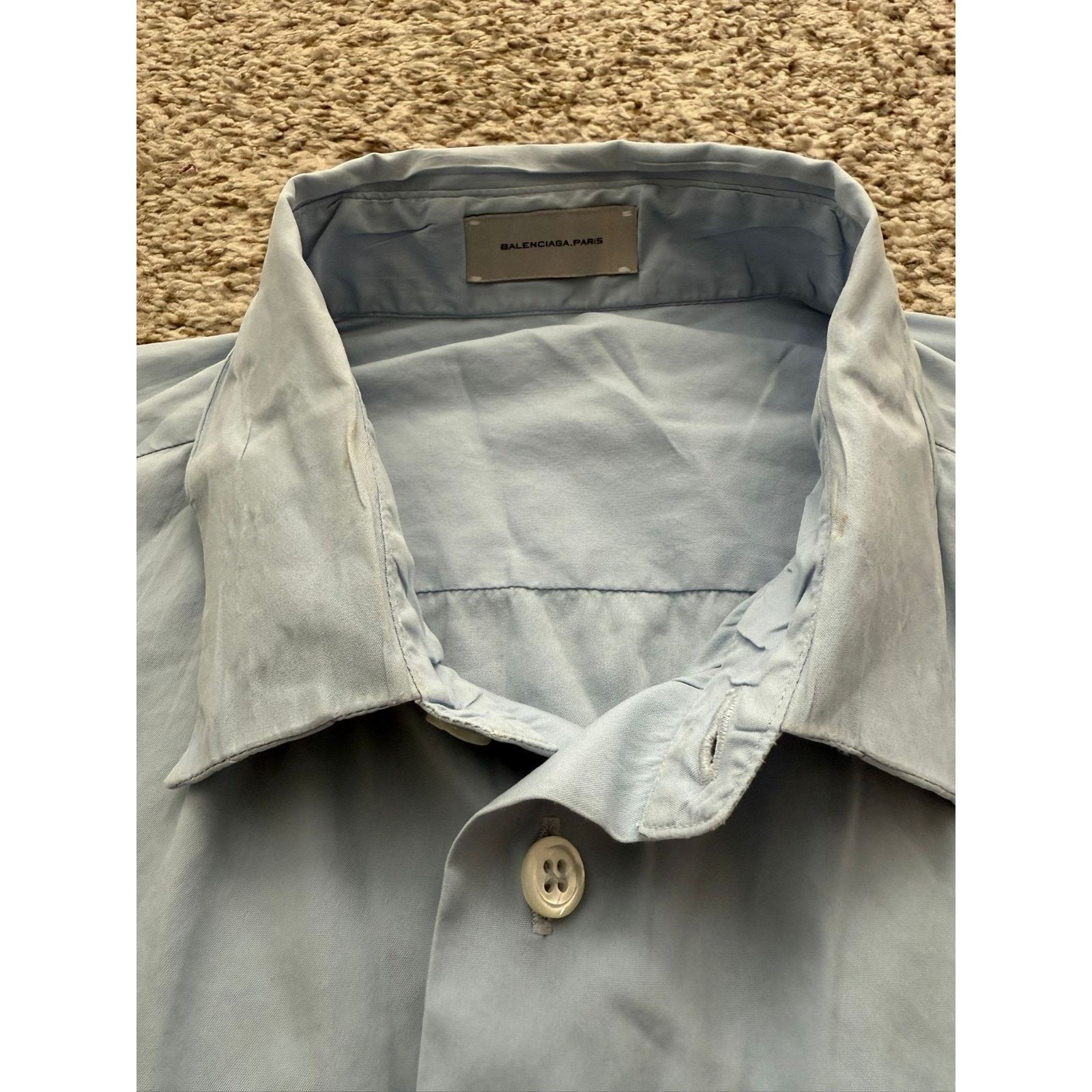 Balenciaga Balenciaga Paris Light Blue size 16/42 Cotton Shirt Size US XS / EU 42 / 0 - 8 Thumbnail