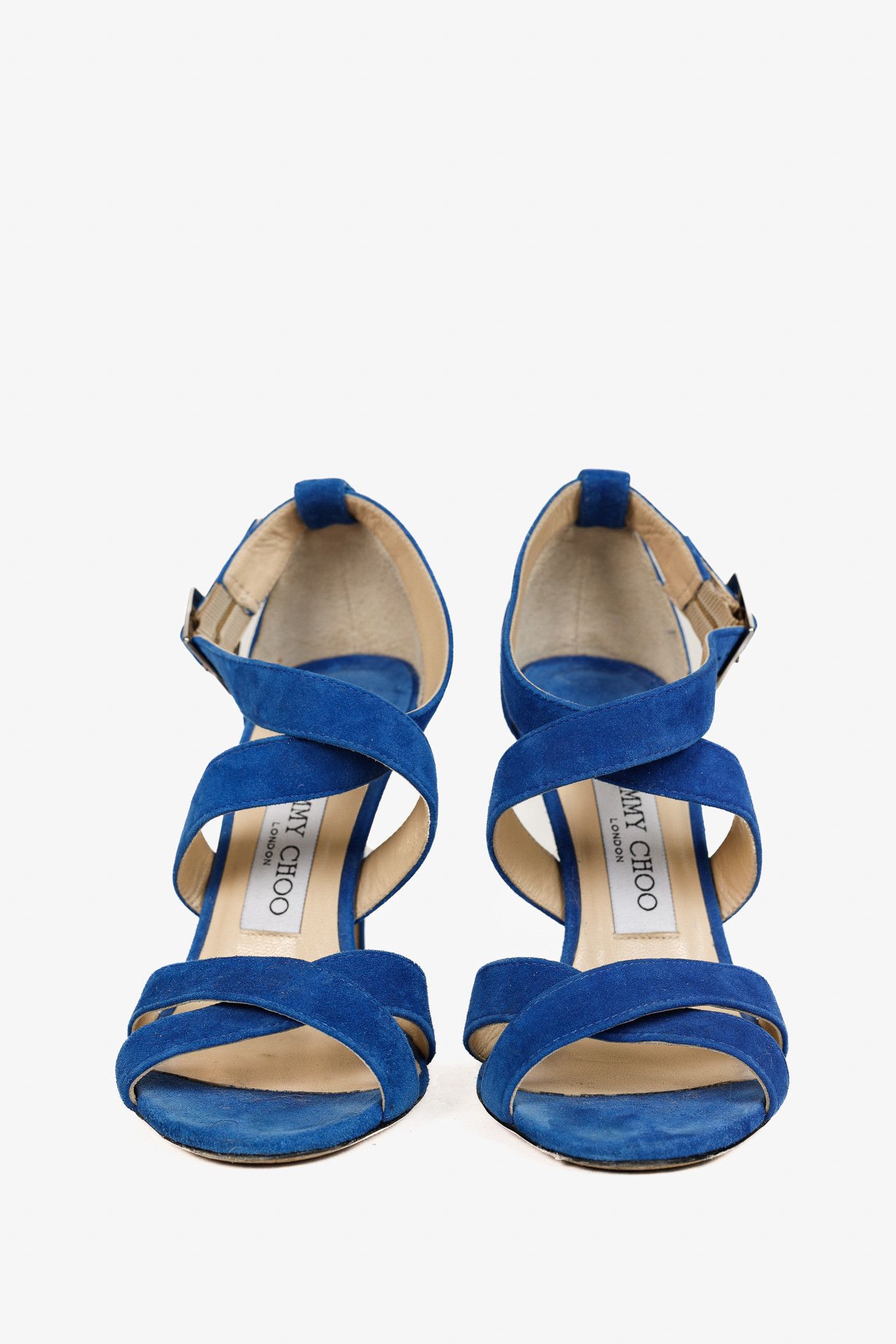 Jimmy Choo Jimmy Choo Lottie Aegean Suede Strappy Sandals Size US 6.5 / IT 36.5 - 2 Thumbnail