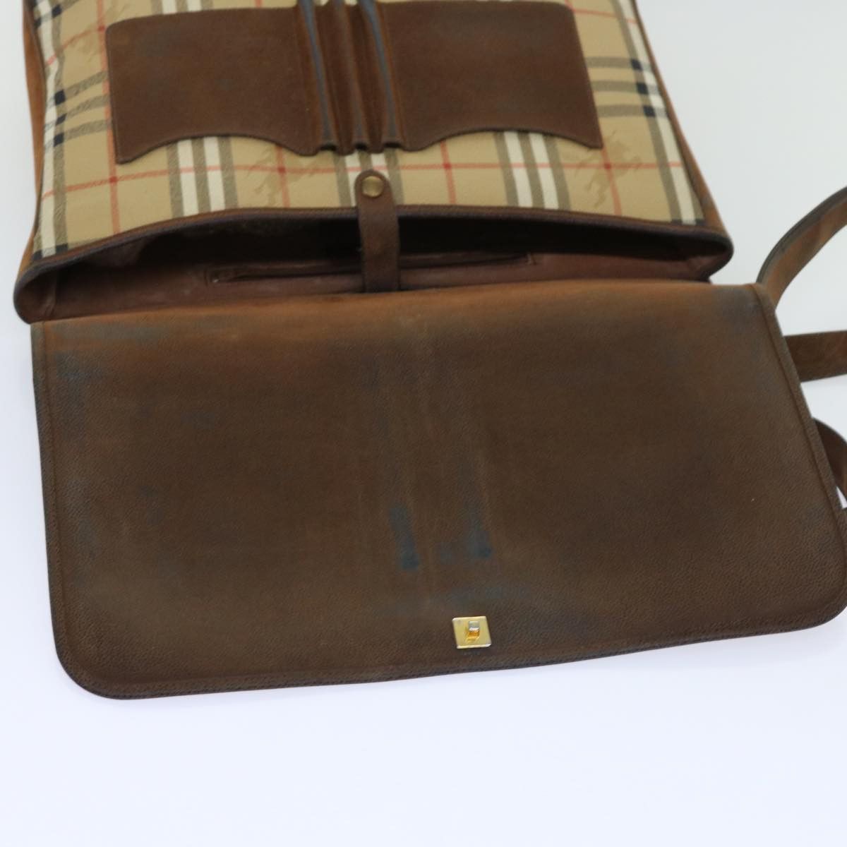 Burberry Burberry Nova Check Business Bag Pvc Leather Beige Size ONE SIZE - 10 Thumbnail