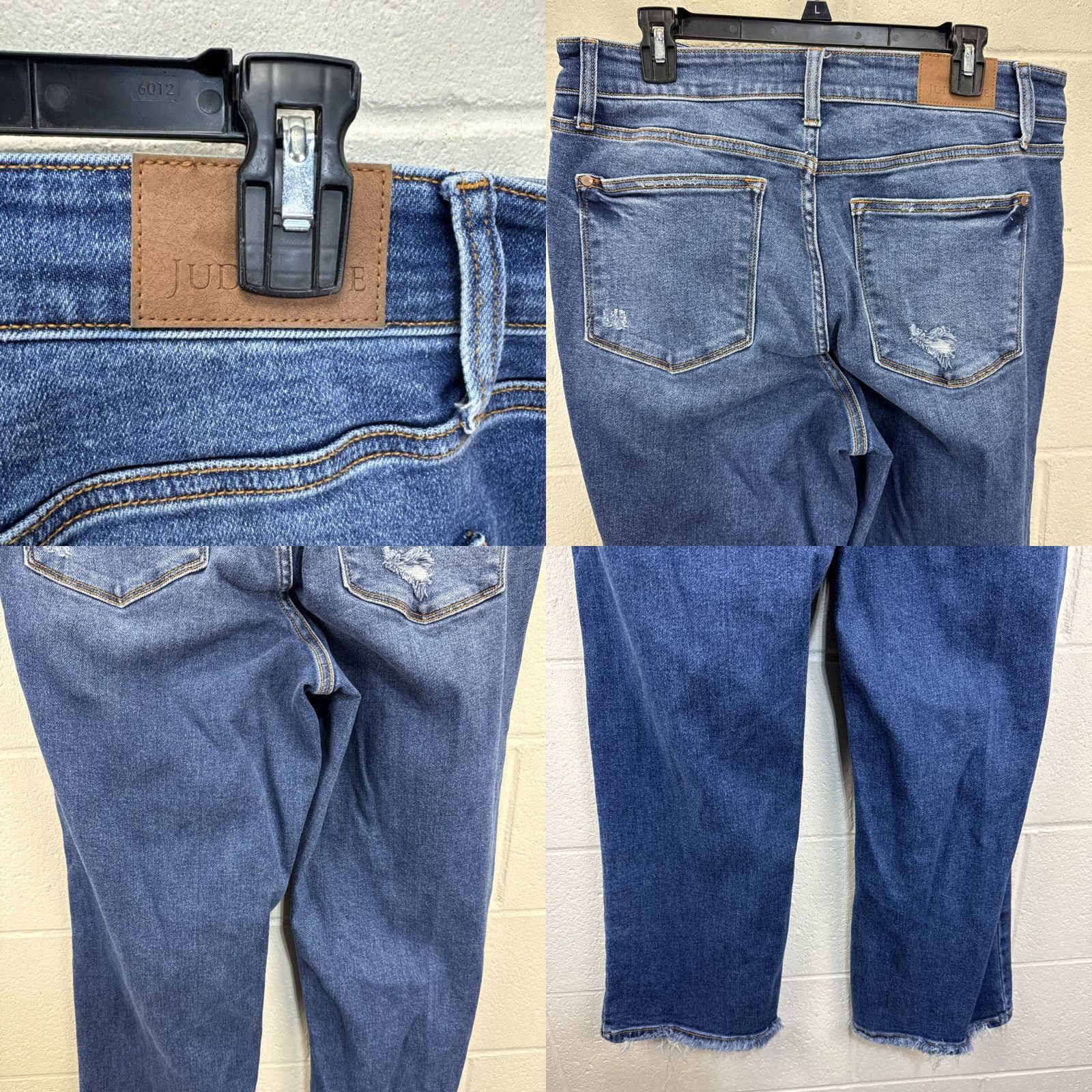 Vintage Judy Blue Jeans 16W 5-Pocket Distressed Wide Leg High Rise Medium Wash Denim Stretch Classic Blue Women Adults Jeans Size 38" / US 16 / IT 52 - 9 Thumbnail