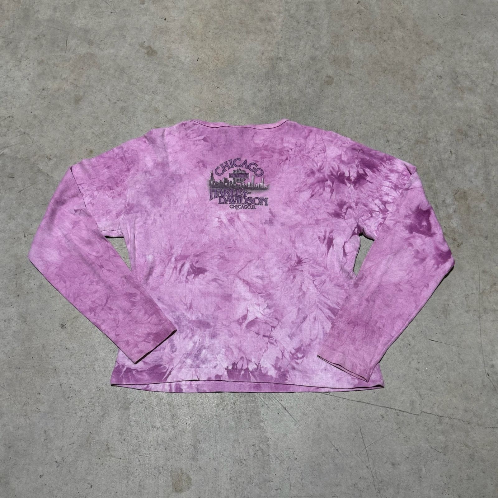 Harley Davidson Vintage Chicago Harley woman’s pink long sleeve XL Size XL / US 12-14 / IT 48-50 - 2 Thumbnail