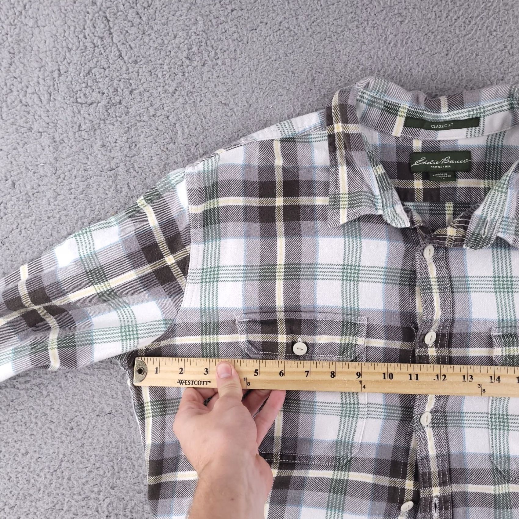 Eddie Bauer Eddie Bauer Shirt Mens Large Green Check Flannel Long Sleeve Button-Up Shirt Size US L / EU 52-54 / 3 - 5 Thumbnail