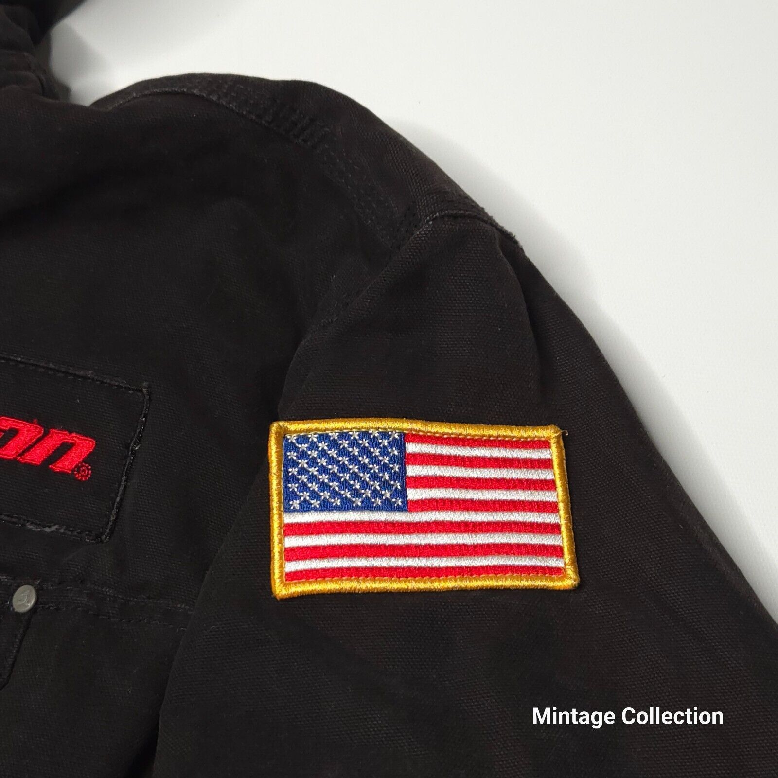 Other SNAP ON EMBROIDERED BLACK WORKWEAR INSULATED CANVAS JACKET Size US XL / EU 56 / 4 - 4 Thumbnail