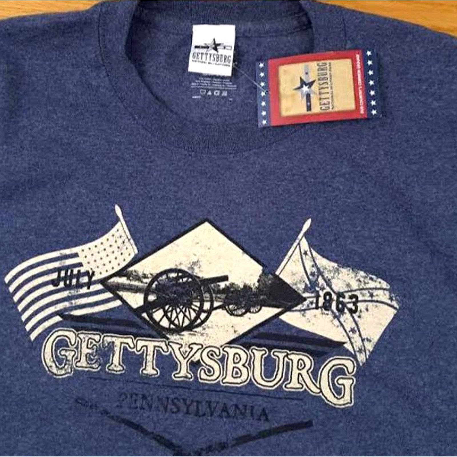 Port & Company VINTAGE Gettysburg Pennslyvania Large NWT Port&Company T-Shirt Mens L Blue History Short Sleeve Shirt Size US L / EU 52-54 / 3 - 3 Thumbnail