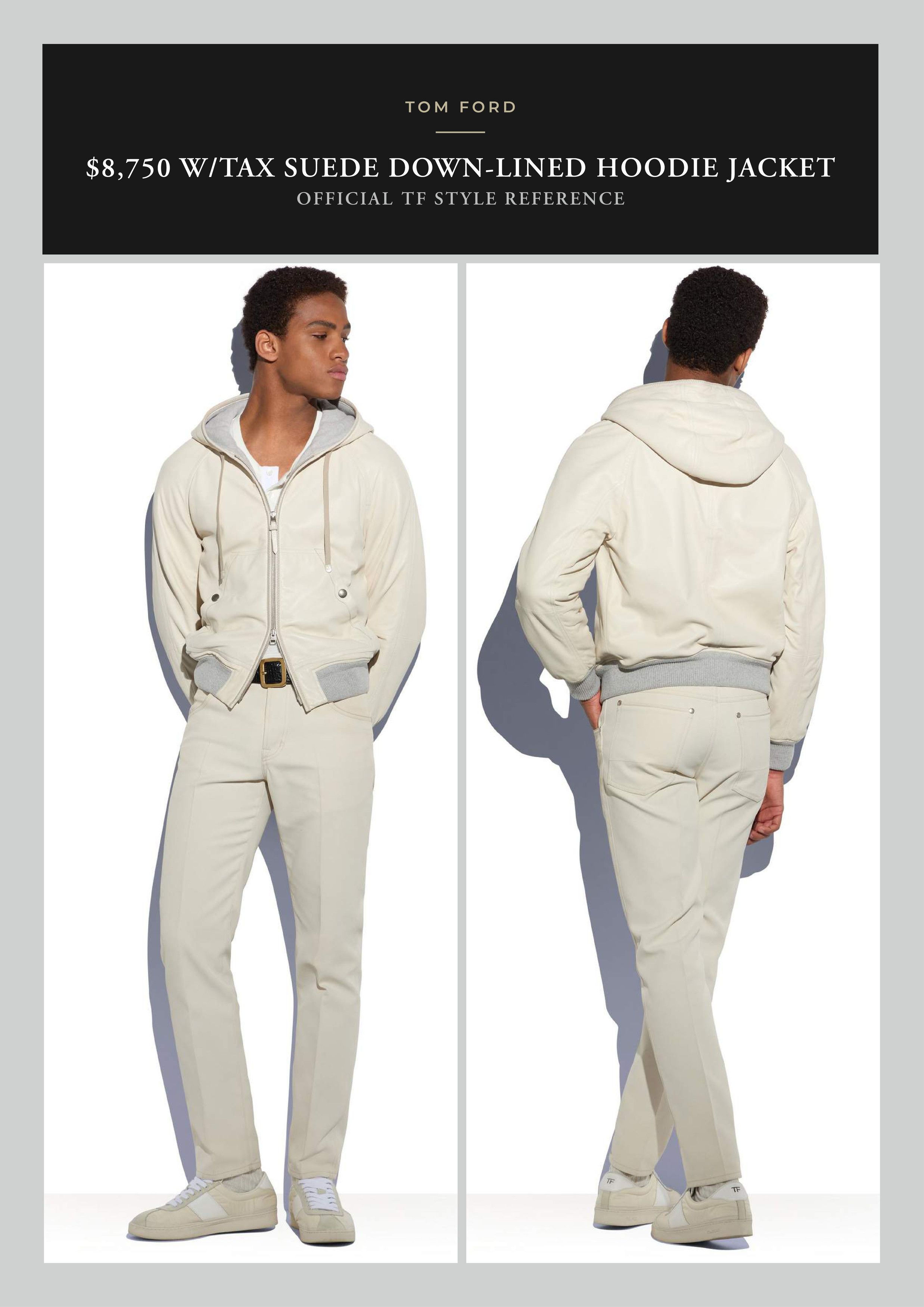 Tom Ford The Ultimate Rare $8,750 w/tax Leather Accent Suede Hoodie Size US M / EU 48-50 / 2 - 9 Thumbnail